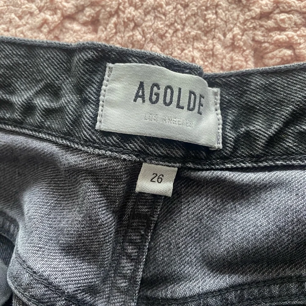 Agolde Black High-Rise Wide Leg Jeans - Picture 2 of 8